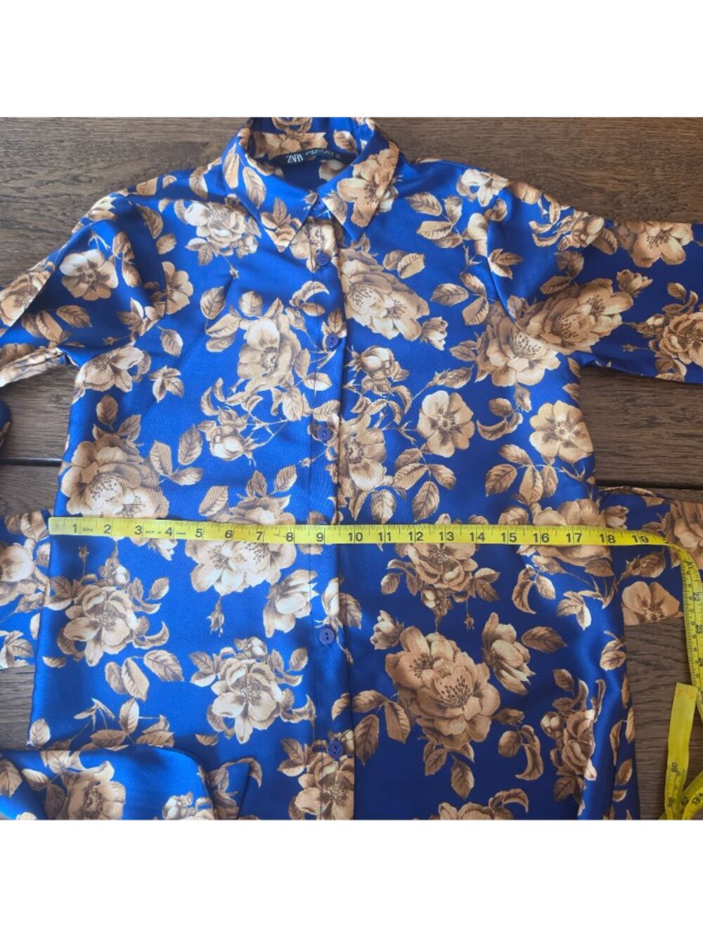 Zara Floral Maxi Shirt Long Sleeve Belted Button Front Boho Scarf Dress. Size XS - Picture 11 of 12